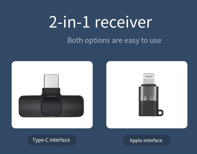 Drahtloses Mikrofon mit Kragenclip für Karaoke-Liveübertragungen Bluetooth-Mikrofon für eins zu zwei Mikrofon mit Kragenclip_voghion.com