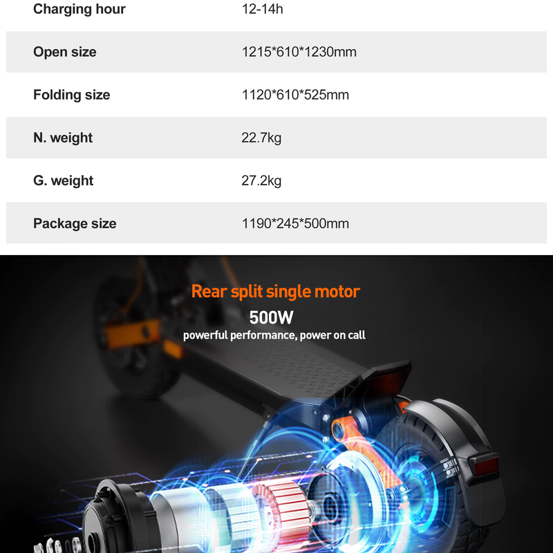 JOYOR S5 Pro elektrische scooter met ABE-certificering 10-inch banden 48V 26Ah-accu, 500W-motor, 25 km/u maximale snelheid 70-100 km bereik_voghion.com