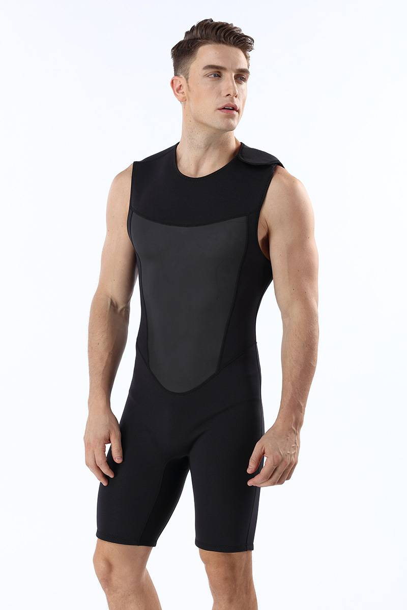 Ärmelloser Neopren-Tauchanzug für Herren, 2 mm, warmer Surf-Tauchanzug für Herren, kältebeständiger Badeanzug, einteiliger Tauchanzug_voghion.com