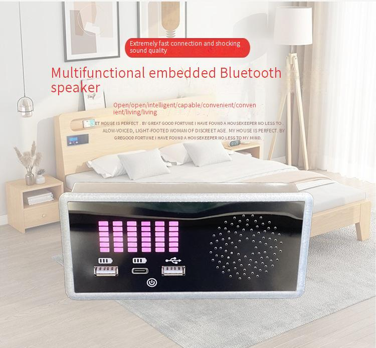 Enceintes portables Bluetooth multifonctions intégrées, carte d'enceintes rechargeables et insérables pour coiffeuse, lit moelleux_voghion.com