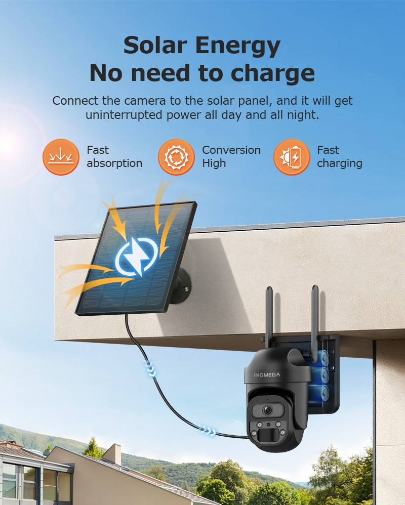 4G Solar Surveillance Camera House Camera Full Color Night Vision HD Low Power PTZ Guarantee Housing Property Against Thieves Family Live View_voghion.com