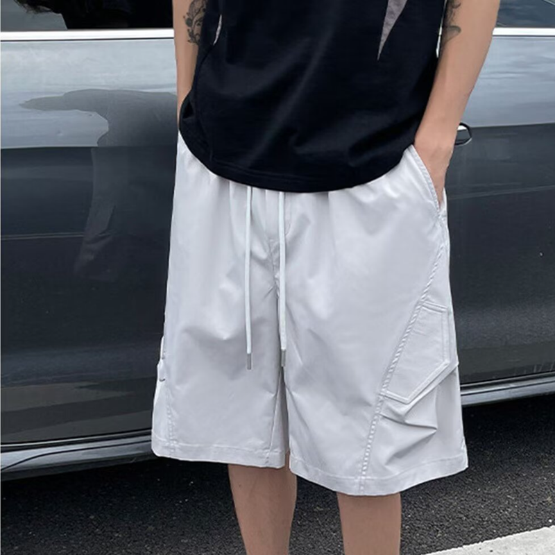 Schnelltrocknende Arbeitsshorts für Herren, Sommer, Outdoor, lockere Passform, lässige Cargo-Shorts mit Eisseidenstoff_voghion.com