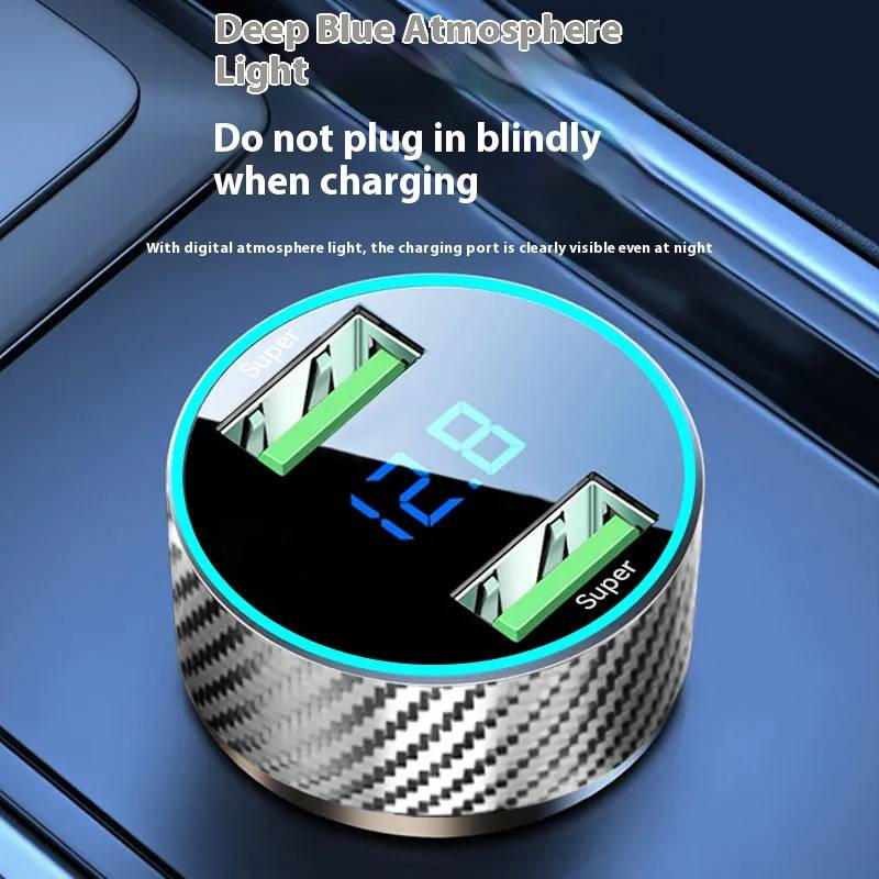 300W Dual USB Autoladegerät Superschnelles Laden QC3.0 mit LED-Anzeige für iPhone & Android-Telefone_voghion.com