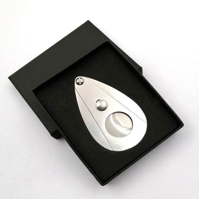 Stainless Steel Cigar Cutter Double Blade Portable Metal Cigar Scissors Guillotine With Gift Box Set, Durable Cigar Accessories For Men_voghion.com