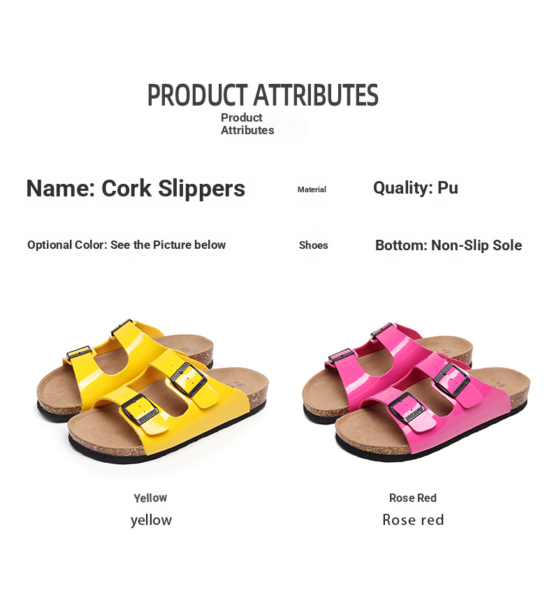 Women's Cork Slide Sandals - Lightweight EVA Sole, Breathable Mesh Lining, Slip-On Beach Clogs For Summer (Yellow & Pink Options)_voghion.com