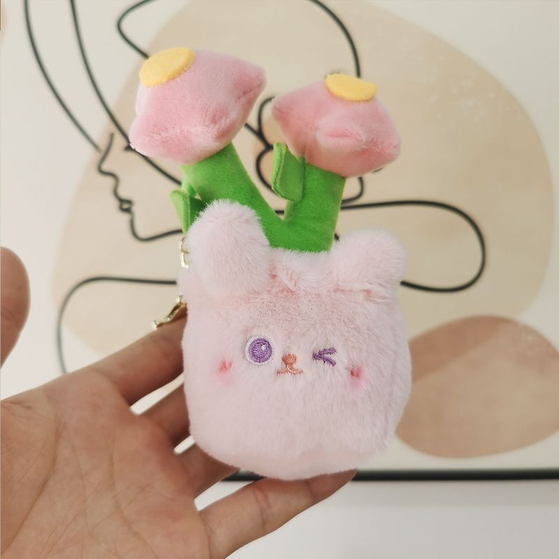 Adorabile portachiavi di peluche a forma di panda, simpatico animaletto corto, accessorio da appendere._voghion.com