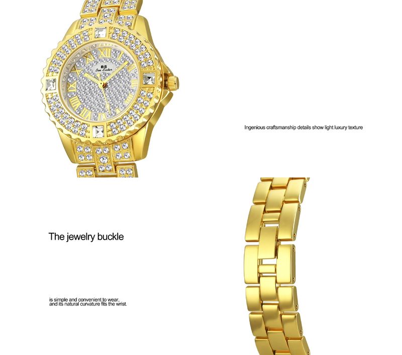 Bs Bee Sister Damen-Diamantuhr, luxuriöse modische Quarzuhr für Damen, luxuriöse wasserdichte Damen-Quarzuhr, modische Uhr für Frauen_voghion.com