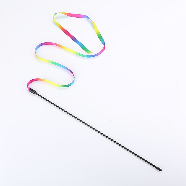 Pet Rainbow Color Fairy Wand Teaser Rod Cat Toy_voghion.com