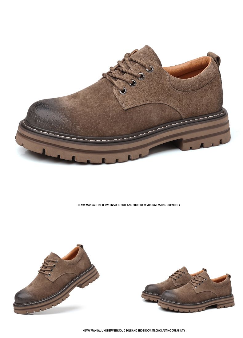 Men's Low-Cut Martin Boots Summer Work Shoes Breathable Retro Chunky Sole Slip-On British Style Casual Boots_voghion.com
