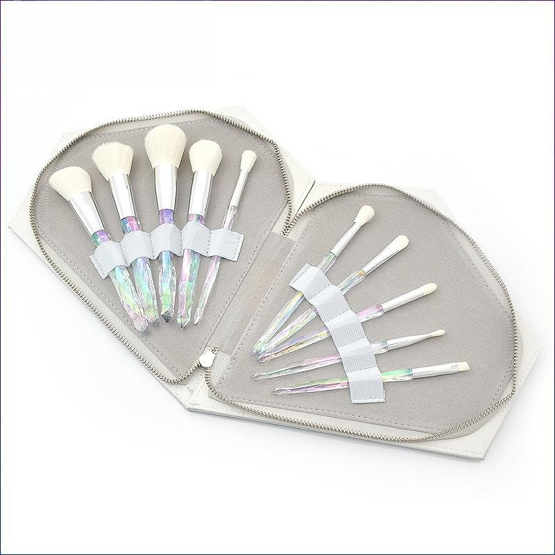 10pcs Diamond Professional Makeup Brushes Set Cosmetic Powder Eye Shadow Foundation Blush Blending Concealer Beauty Make Up Tool Brushes_voghion.com