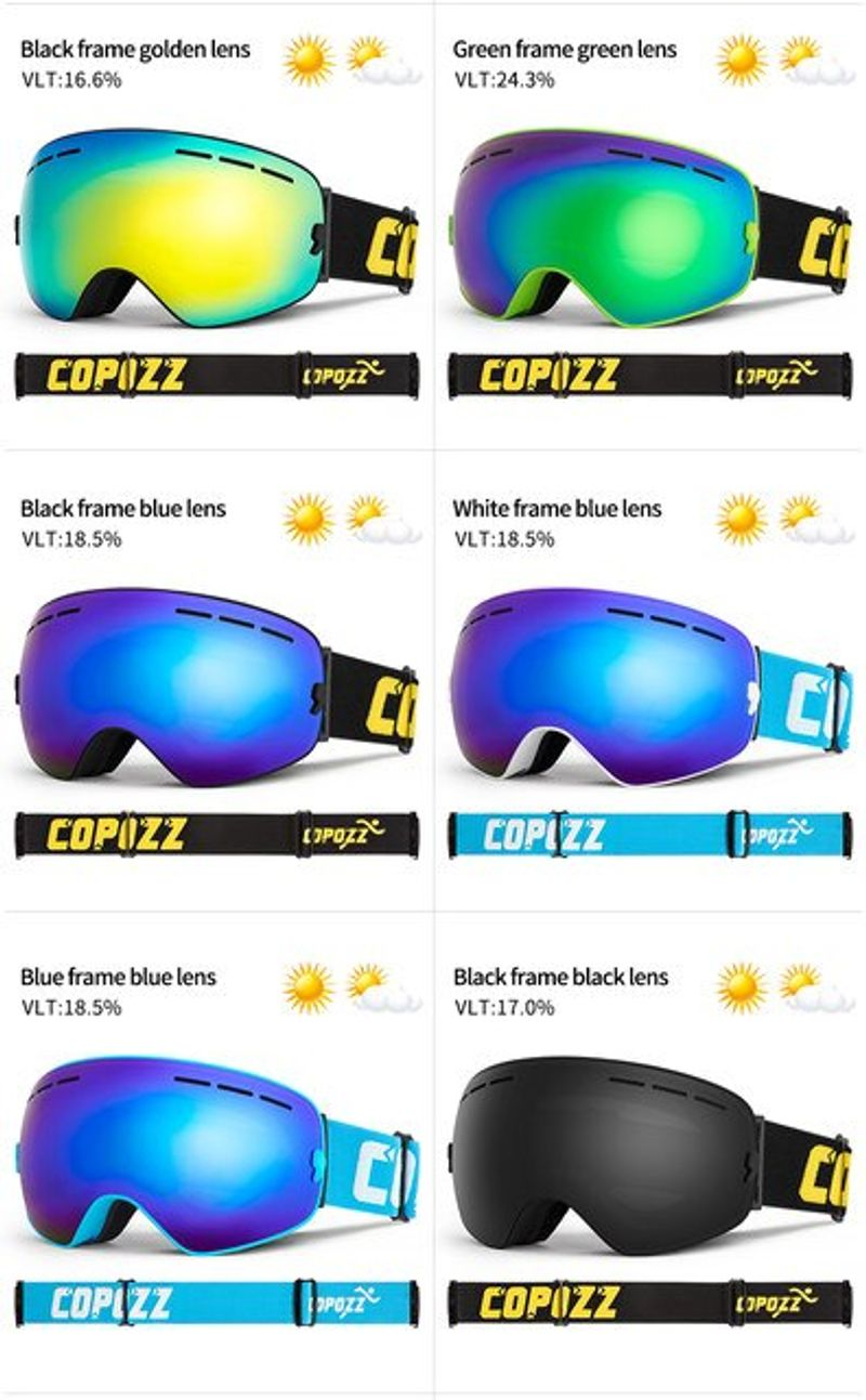 COPOZZ Brand Professional Dublu Strat Lentilă Anti-ceață UV400 Ochelari de schi Big Ski Snowboard Bărbați Femei Ochelari de zăpadă_voghion.com