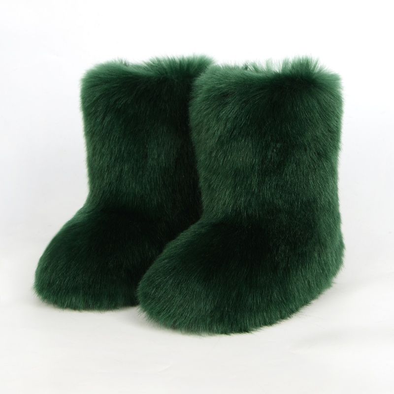 Winter snow boots Women's outer wear warm non-slip cross-border long fur mid-calf raccoon fur y2g fur boots_voghion.com