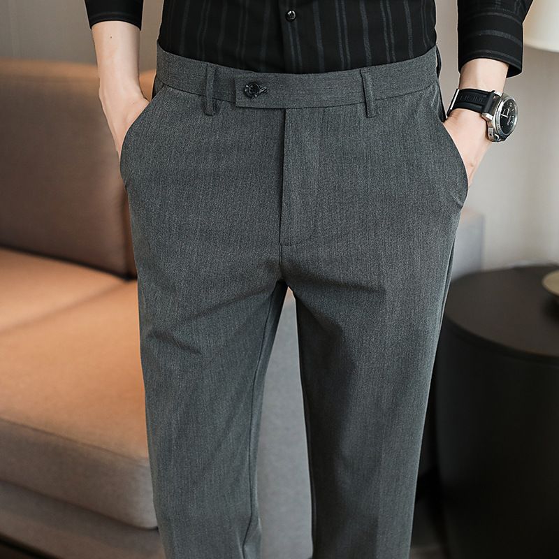 Goede dingen raden lente nieuwe heren casual broeken eenvoudige effen kleur slanke negen-punts broek jeugd getijden mode broeken_voghion.com