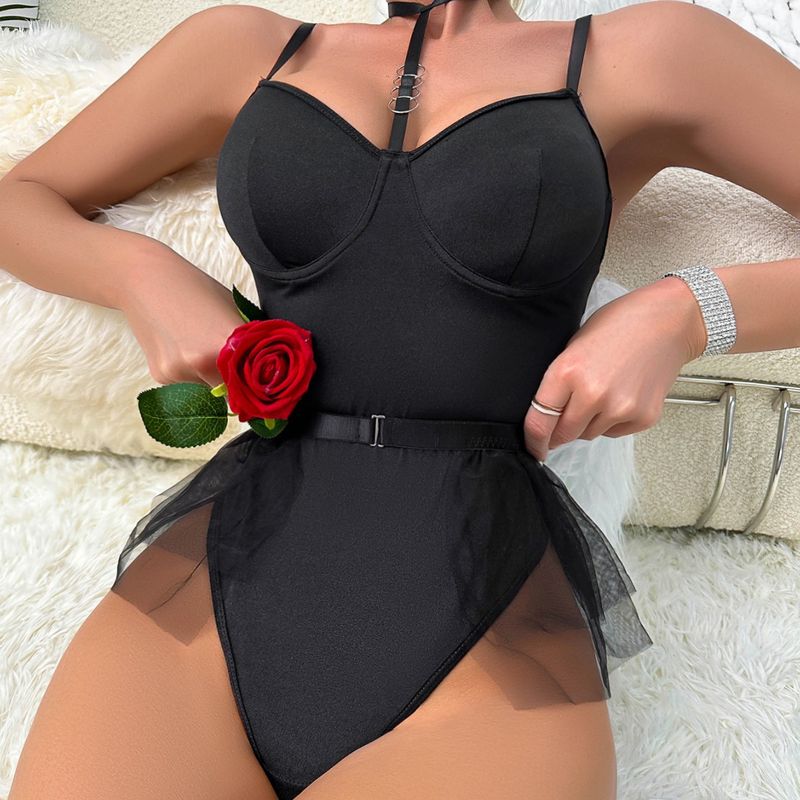 Neues sexy Mesh-Pong-Rockrand-Einteiler-Fun-Dessous-Set_voghion.com