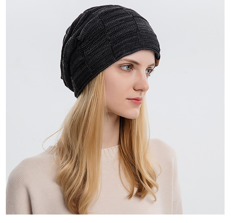9875 Autumn/Winter Plush Mixed Color Versatile Woolen Knitted for Warm Fashion Pullover Winter Women's Hat_voghion.com