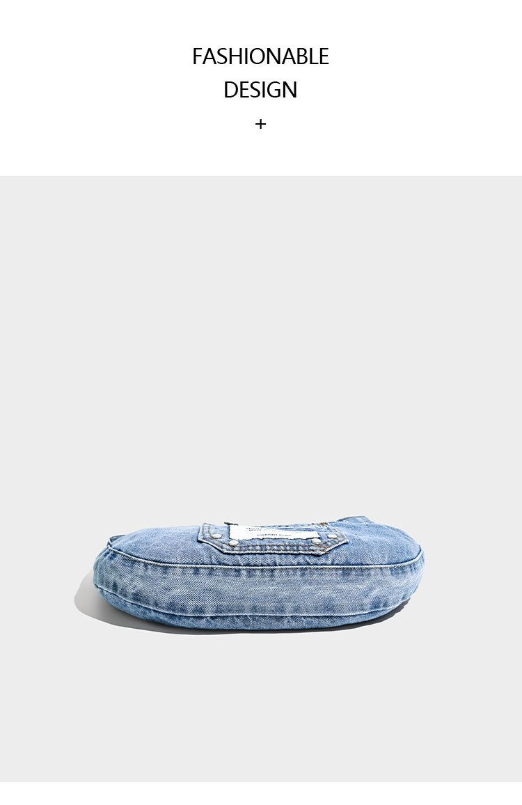 Kadın Çantaları Niş Tasarım Retro Yıkanmış Tembel Edebi Kot Kanvas Mantı Çantası Çok Yönlü Havalı Omuz Çantası_voghion.com