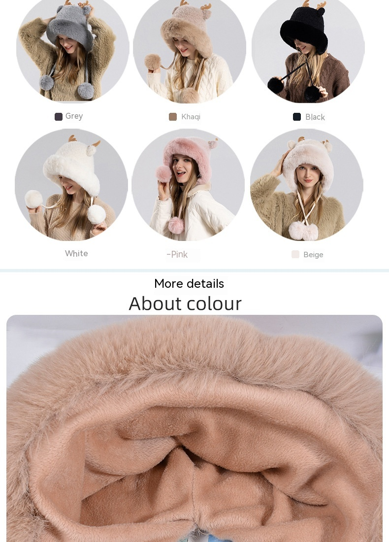 Cappello caldo da esterno Cappello invernale in lana per bambini Cappello in lana lavorata a maglia con corno di cervo Cappello di protezione per le orecchie alla moda Tendenza moda Versatile_voghion.com