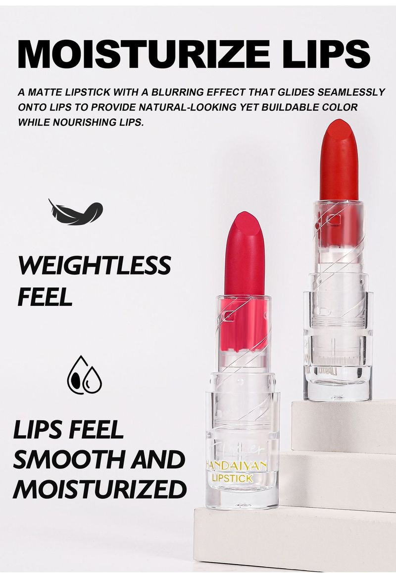 HANDAIYAN 6 - Color Matte Lipstick Set, Long - Lasting & Non - Fading, Moisturizing Formula, Velvet Matte Finish_voghion.com