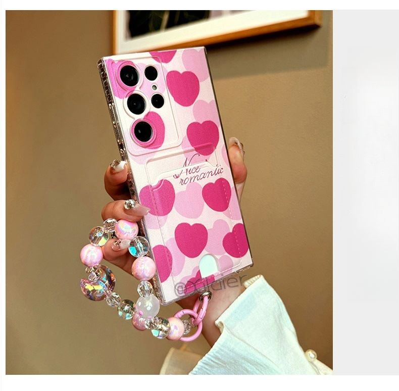 Applicable to Samsung S25 mobile phone case S23Plus flower love S22Ultra transparent card S21FE protective case_voghion.com