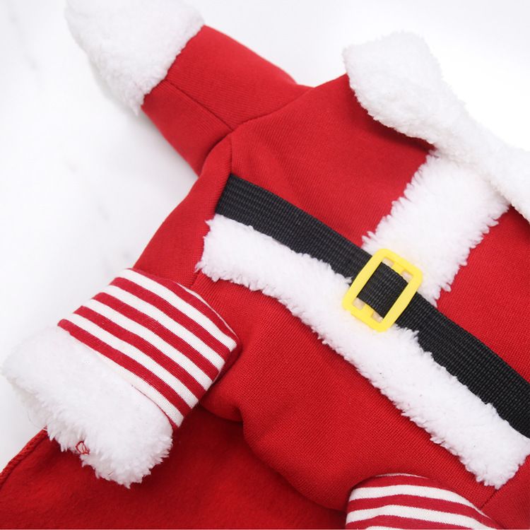 Weihnachten Große hund Katze Santa Claus kleidung hund heimtierbedarf pelzigen lustige zwei füße goldene haar transformation_voghion.com