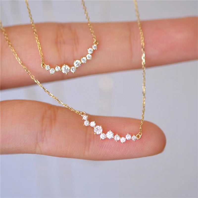 Färdigt lager AIDE Arc Chocker Halsband Plata String Sier Kvinnor Brilliant Smile Bar Cubic Zirconia Hänge Julfest Fint_voghion.com