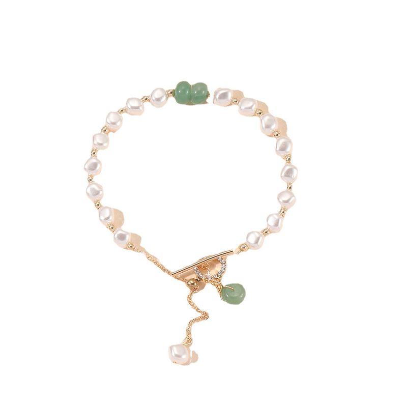 Pearl Peace Buckle Women, Simple And Elegant Ins Style, Baroque Irregular Beaded Bracelet For Best Friends_voghion.com