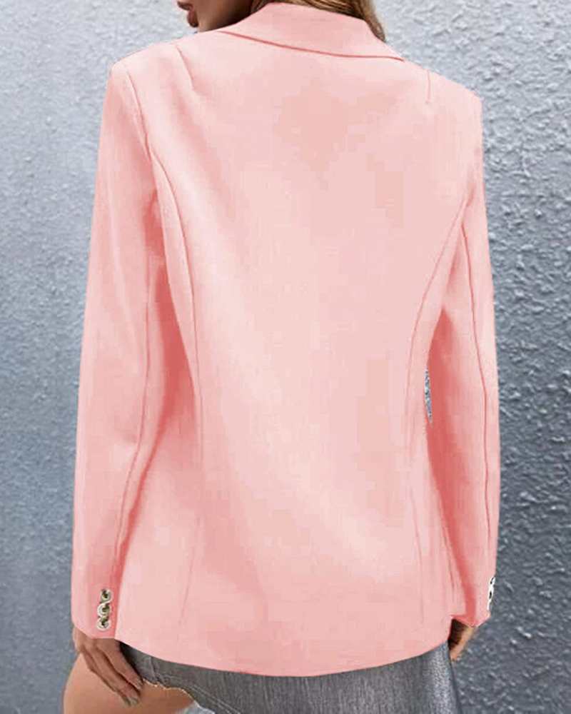 Women's Clothing Casual Long-sleeved Solid Color One-button Small Blazer Suit For Women_voghion.com