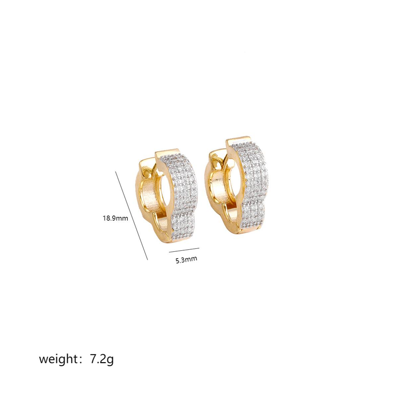 Classic Versatile, No Mistakes, One Pair of Cloud Geometry Inlaid Zircon Lovers, Metal Copper Women's Earrings, Simple Daily Style, Elegant Earrings_voghion.com