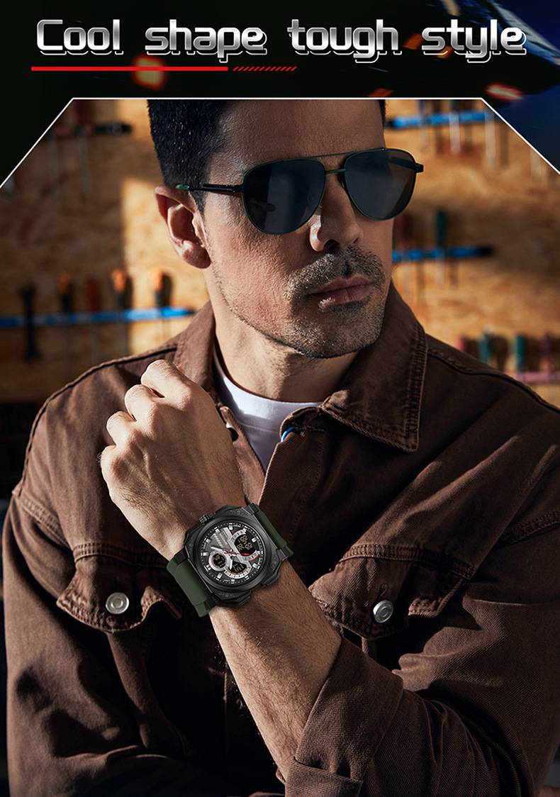 Orologio elettronico al quarzo da uomo, multifunzione, impermeabile, con sveglia, orologio da studente, orologio sportivo digitale quadrato alla moda_voghion.com