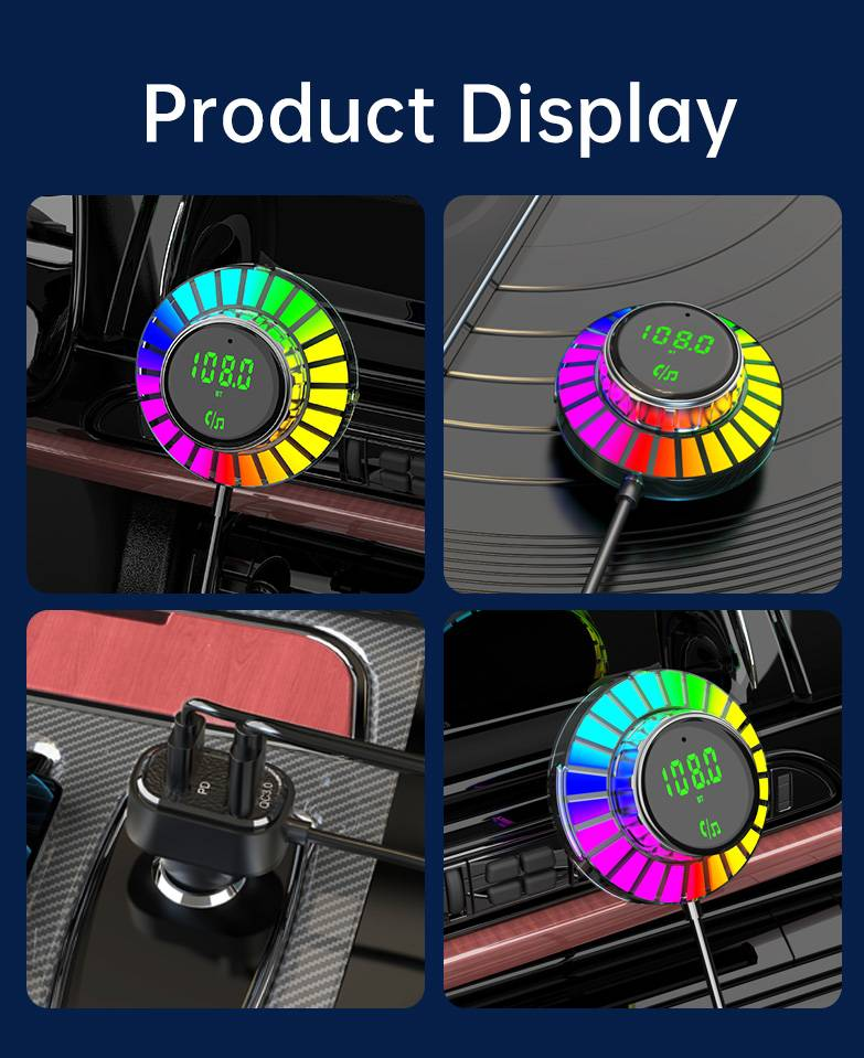 Lettore musicale Bluetooth universale per auto con display a LED - Ricarica PD30W+QC18W, assistente vocale, connessione stabile_voghion.com