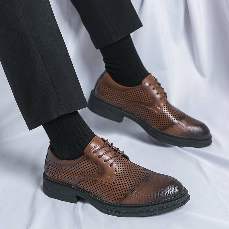 Leather Shoes Men Formal Fashionable Men'S Banquet Business Pointed Toe Low Top Leather Casual Soft Men'S Winter Cotton Shoes_voghion.com