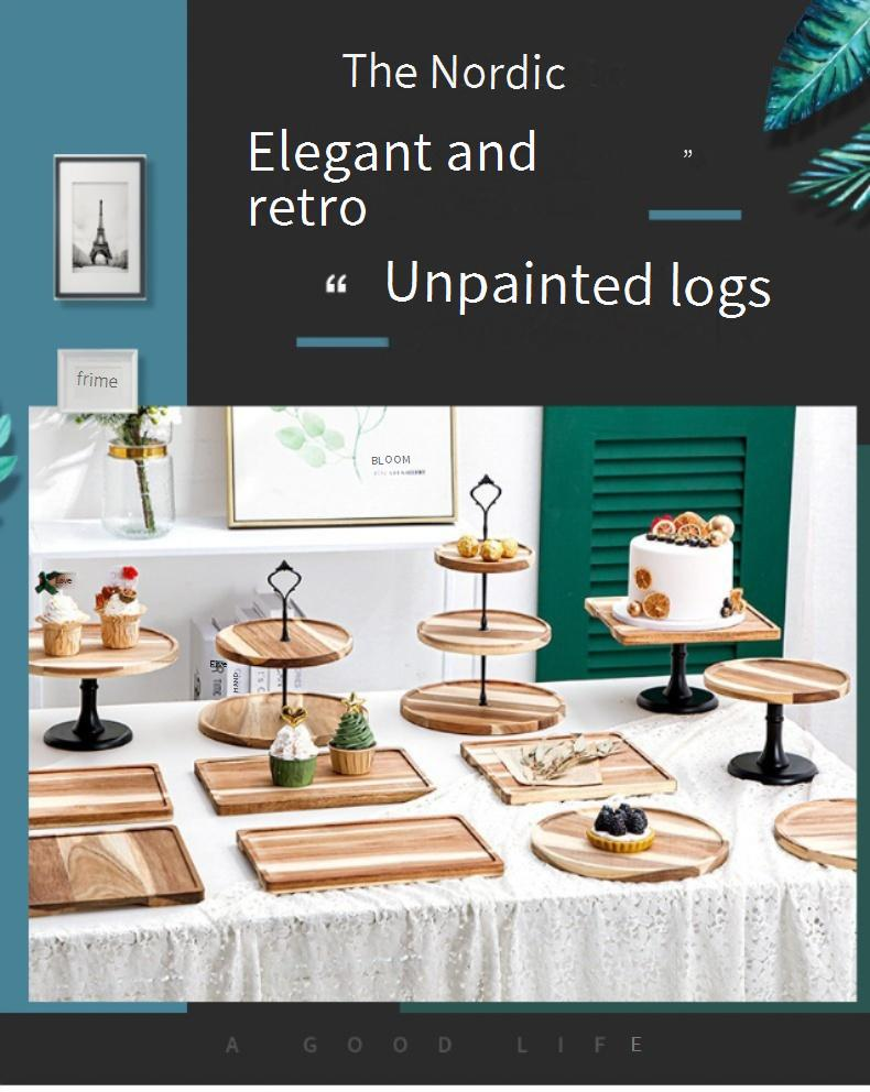Solid Wood Dessert Stand - Elegant Multi-Level Display Stand For Cakes Fruits & Buffet Serving_voghion.com