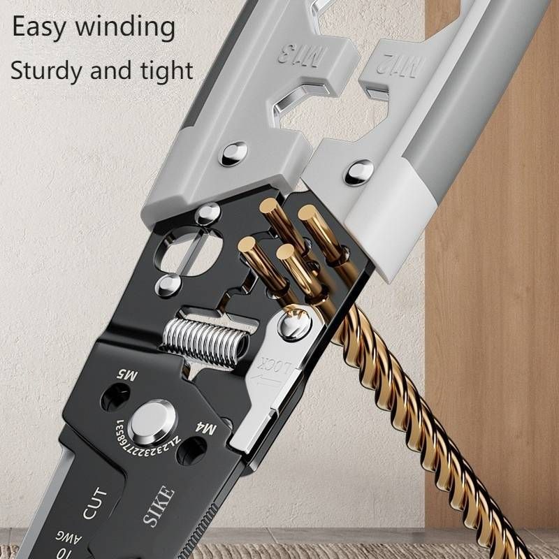 Professional Multifunctional Wire Stripper With Wrench - Heavy Duty Industrial Grade, Precision Stripping, Cutting, Twisting & Crimping Tool_voghion.com