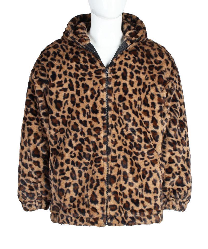 Giacca leopardata colorata in pelliccia sintetica più venduta da uomo nel 2025, giacca leopardata calda e spessa in peluche con colori a contrasto_voghion.com