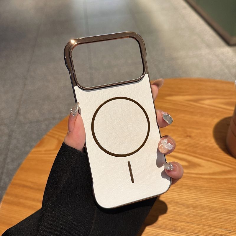 Gold Electroplated Bezel-less Design Is Suitable For Apple 17 Pro Magnetic Phone Case, IPhone 16 Pro Max Ultra-thin Heat Dissipation._voghion.com