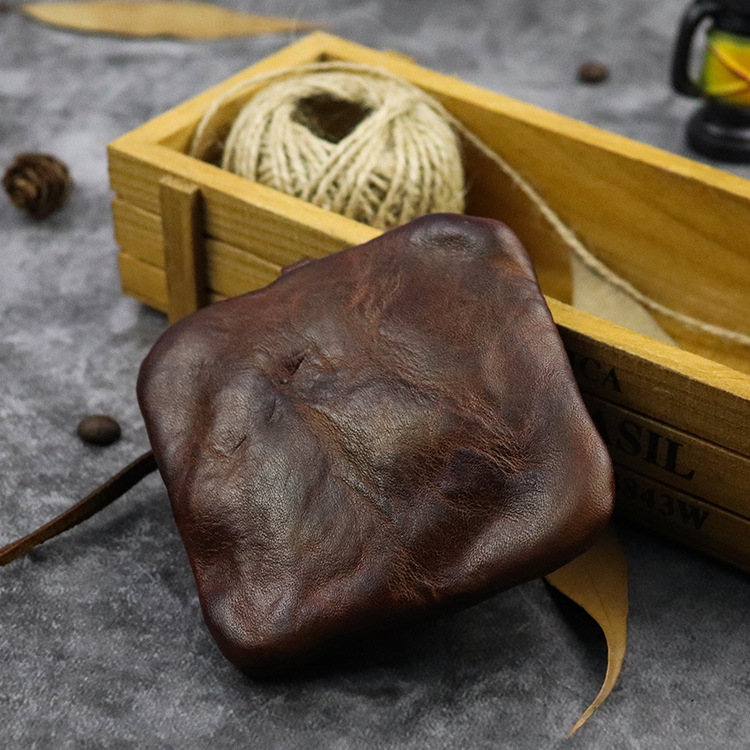 New Coin Purse for Men Vintage Mini Wallet Original Leather Card Case Holder Wallet Male Short Zipper Small Change Organizer Bag_voghion.com