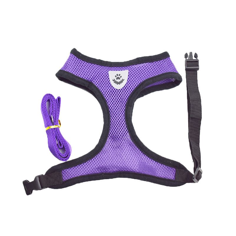 Pet Set Leash Breathable Mesh Dog Harness_voghion.com