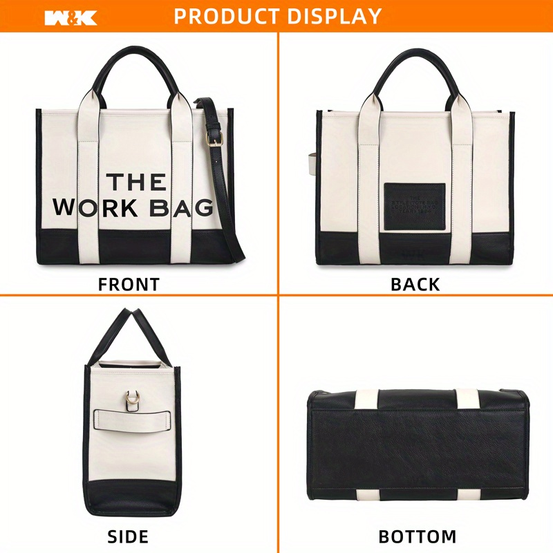 Tofarvet mulepose, Crossbody-taske med bogstavtryk, håndtaske i PU-læder til kvinder til pendler_voghion.com