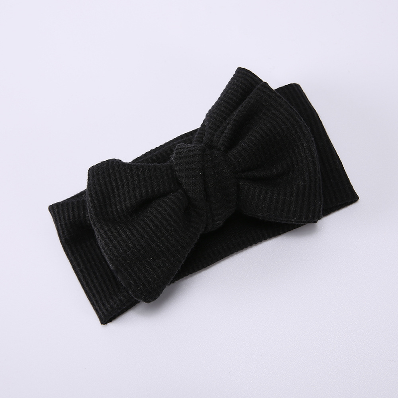 Fascia per capelli oversize con fiocco per neonati e bambini, lavorata a maglia a nido d'ape, annodata, con protezione a fontanella, ornamento per capelli, fiore per la testa_voghion.com