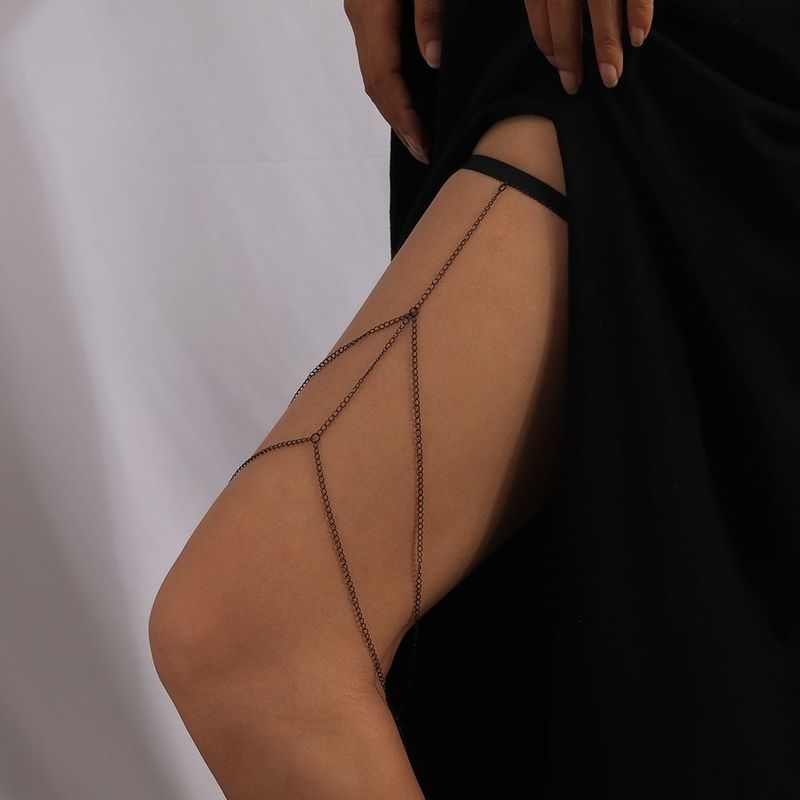Nouvelle chaîne de cuisse en dentelle sexy et légère, luxueuse et élégante, en forme de papillon, en forme d'os de poisson, à double percer, pour jambes_voghion.com