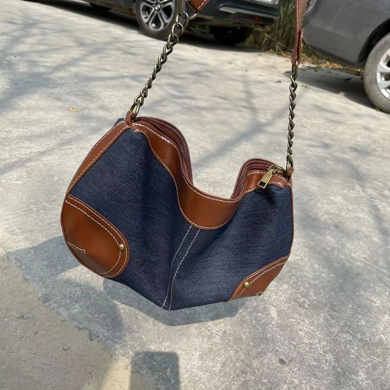 2024, famoso nuovo denim a forma di gnocco sotto le ascelle con uno stile dolce e fresco, borsa a tracolla singola per donna_voghion.com