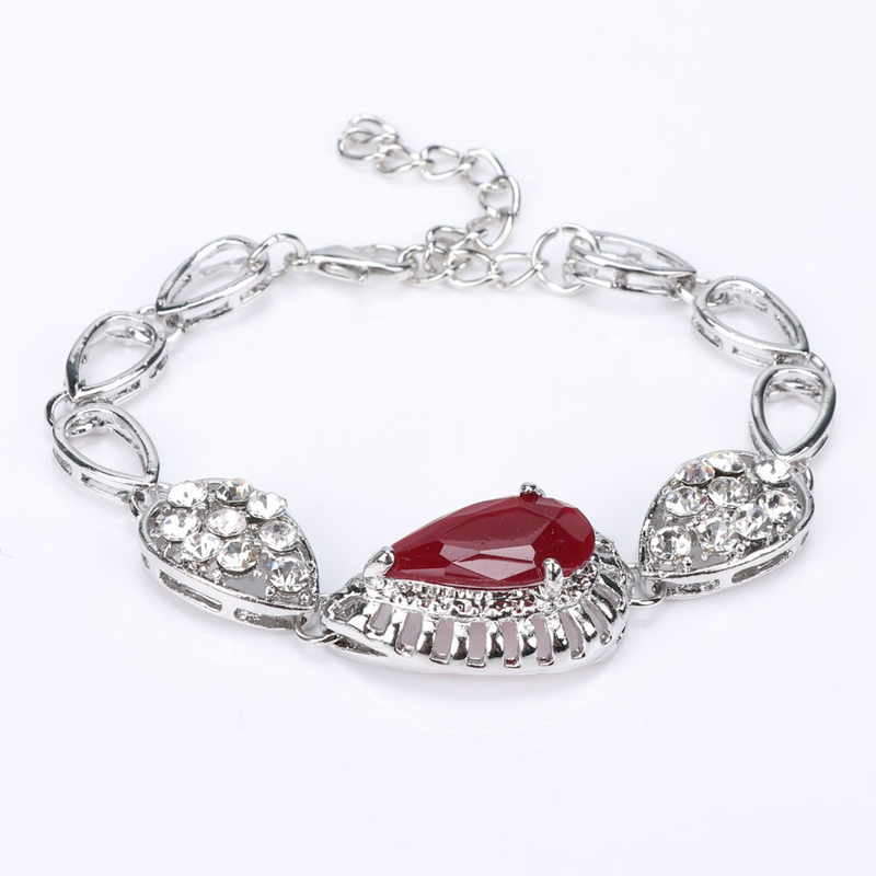 Damen Moud Braut Party Feierdag Bijouen Set Halskette Ouerréng Bracelet Ring Kristall Strass Edelsteen Party Bijouen Sets_voghion.com