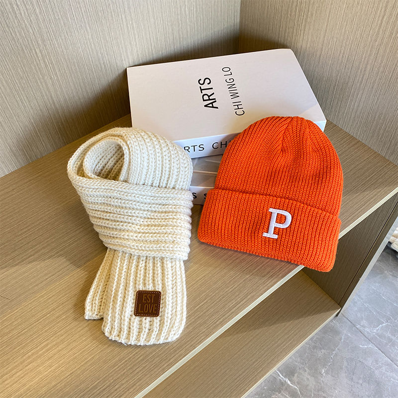 Set di sciarpe per cappelli caldi per bambini alla moda in due pezzi invernali per neonati_voghion.com