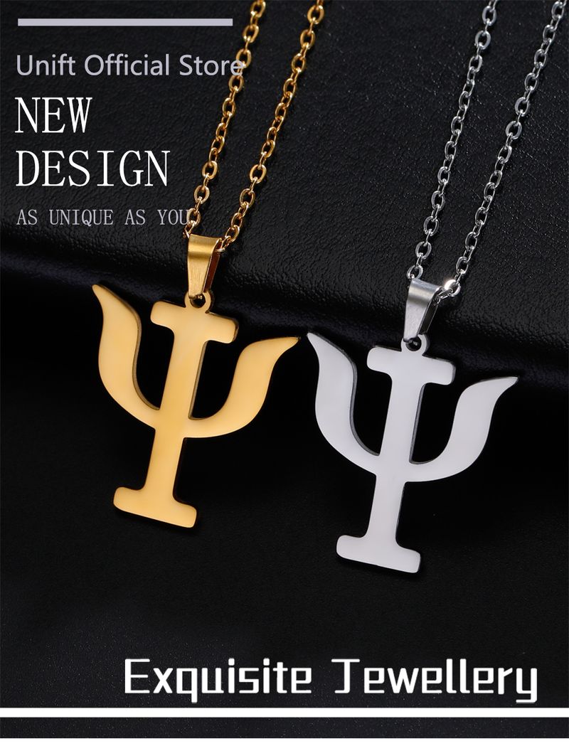 Hot sales Unift simple stainless steel necklace with a pound shaped pendant per square foot. Inches, Classic Scientific Statement,_voghion.com