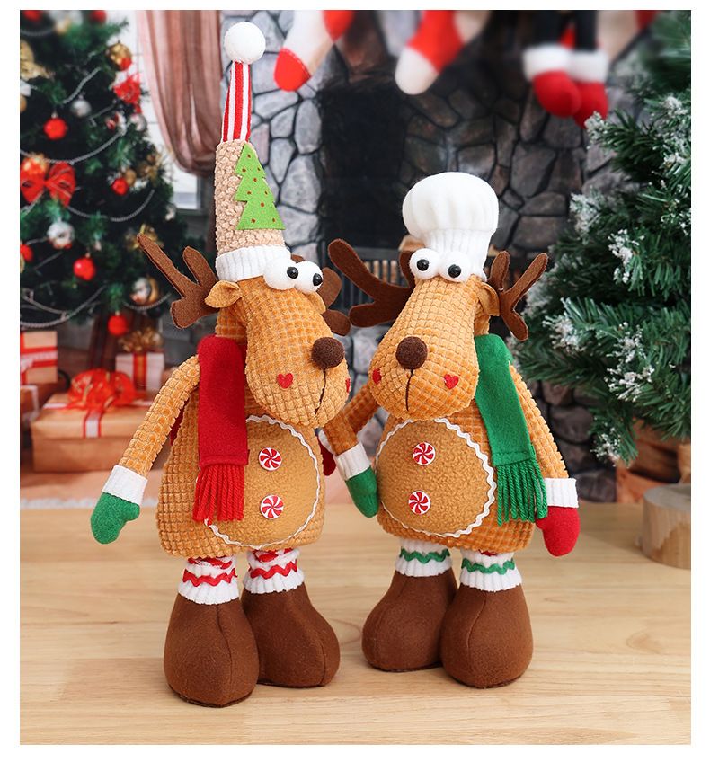Stretchy Christmas Reindeer Plush Toy - Festive Home Decor, Holiday Tabletop Decoration For Xmas Tree, Shelf & Window Display_voghion.com