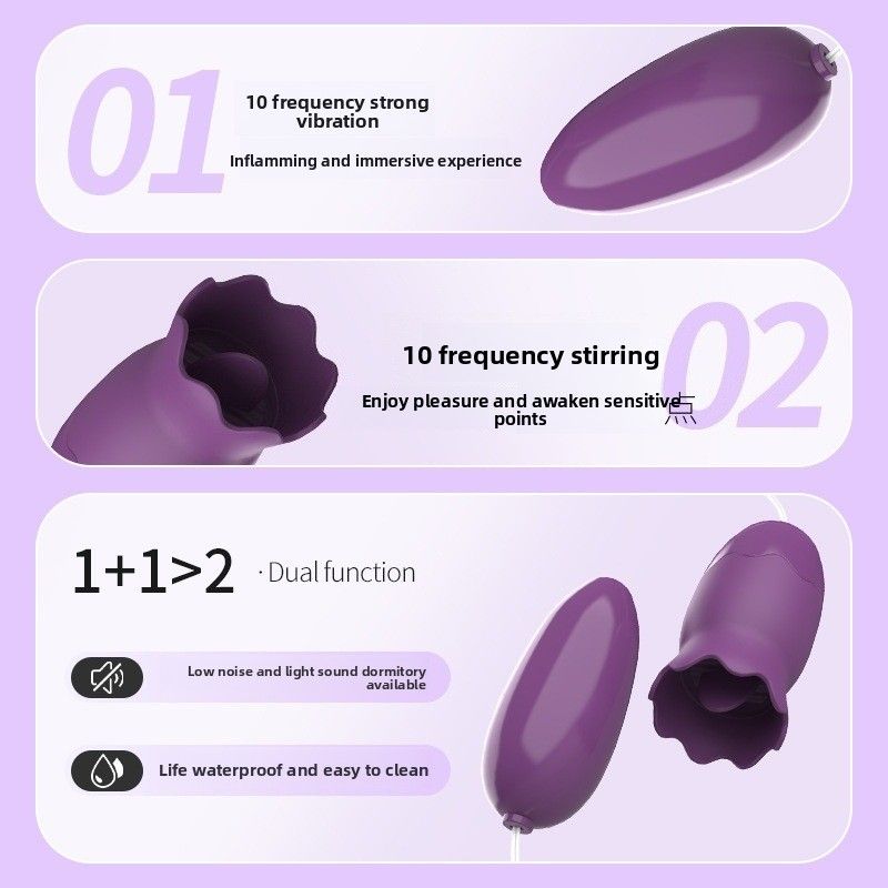 Wibrator Tongue Flower Sex dla kobiet, cichy masażer dla dorosłych, super silne wibracje, wsuwana przenośna zabawka_voghion.com