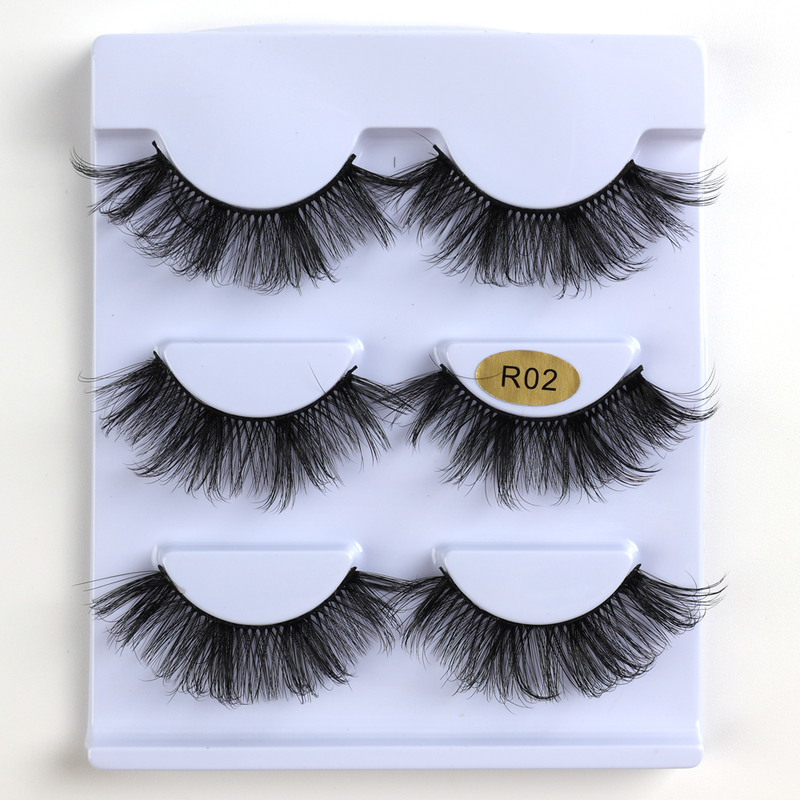 Pairs 6D 3 False Eyelashes Multilayer Thick Imitation Mink Hair Natural Dramatic Long Wispy Lashes Makeup_voghion.com