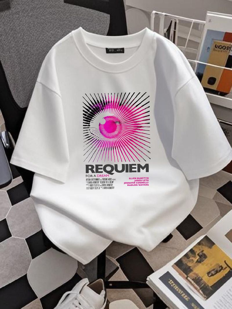 Maglietta Requiem For A Dream V4 in cotone naturale vintage con poster del film Beige Tutte le taglie S M L XL 2X 3X 4X 5X Streetwear Unisex Uomo Versatile_voghion.com