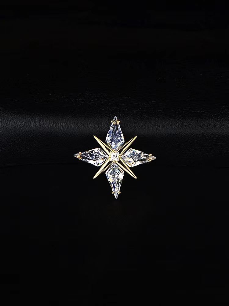 Spilla piccola Starlight, spilla placcata in oro, spilla di alta qualità, bottone, abito da uomo e da donna, corsetto, camicia, accessori di moda_voghion.com