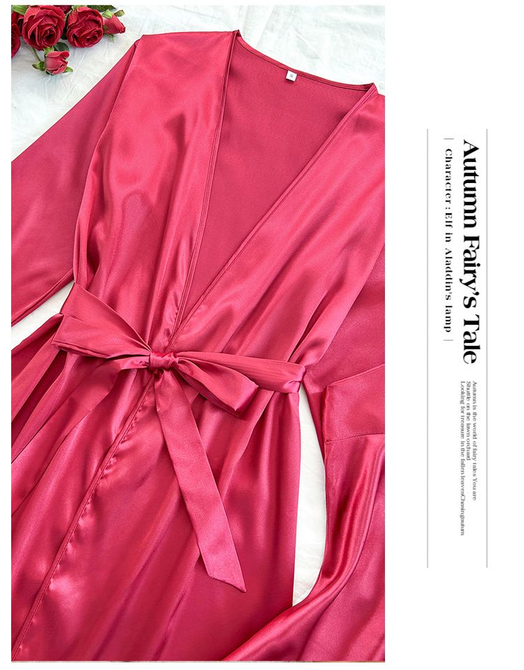 Pijamas femininos camisola de renda suspensório terno feminino elegante sexy decote em V camisola terno fino seda roupas de casa_voghion.com